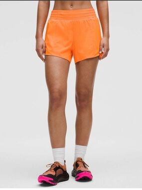 Lululemon Hotty Hot High-Rise Lined Shorts 4” Lit Orange Size 6 Athleisure